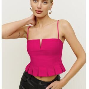 Reformation Pink Shia Tank Crop Top sz 2